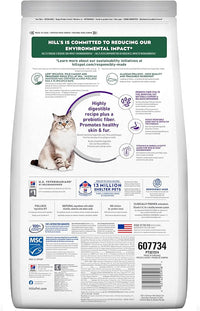 Hill's Science Diet Sensitive Stomach & Skin, Adult 1-6, Stomach & Skin Sensitivity Support, Dry Cat Food, Pollock & Barley, 6 lb Bag