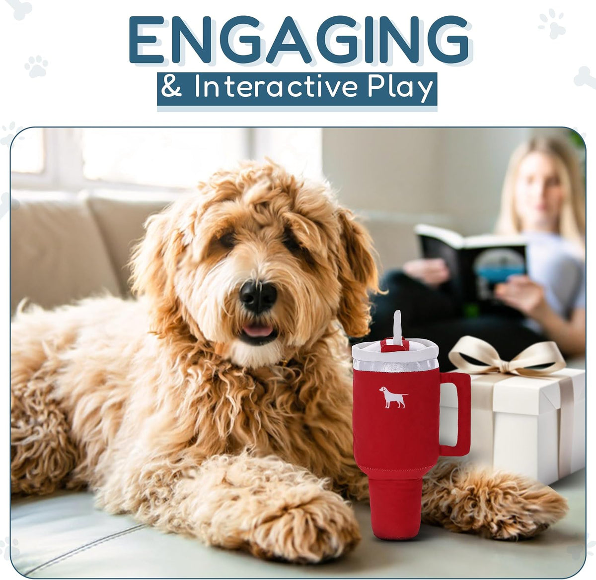 PUPROAR Pup Cup Dog Toy, Cute Birthday Gift for Girl Dogs - Red - image 3