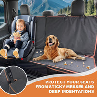 Dog Car Seat Covers for Back Seat - Bench-61"W / PU leather-Black - image 2