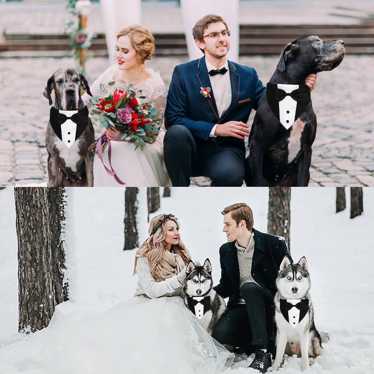 GOYOSWA Dog Tuxedo Suit Wedding Bandana Collar with Bow Tie - Small: Neck 12.5"-21" (Pack of 3) - image 3