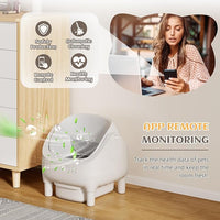 Greesum Automatic Self-Cleaning Litter Box for Cats - Open-Top Design, Easy Odor Control, Smart APP Control, 15L Large Waste Bin, Includes Trash Bags & Mat (White)