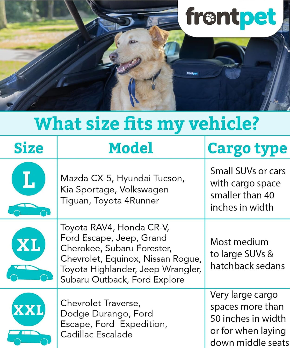 SUV Cargo Liner for Dogs - Water-Resistant Pet Trunk Cargo Cover Mat for SUVs and Sedans - Grey / Large (35"L x 40"W) - image 2