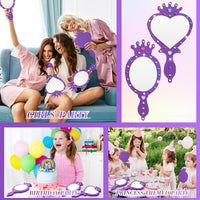 Geetery unbreakable kids mirror craft kit, 20 heart and oval foam princess mirrors in pink, blue and - view 17