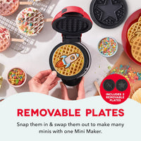 Dash Waffle Maker Plates, Dinosaur & Unicorn, Nonstick - Rocketship & Star - image 3