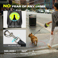 Fida Upgraded Retractable Dog Leash, Heavy Duty - Large（30ft） / Neon Yellow - image 4