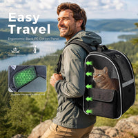 Lekereise Dog Carrier Backpack for Small Medium Dogs Cats up to 18 lbs - Black / M-Mesh Window - image 3