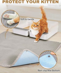 Fostanfly Cat Litter Mat, Machine Washable - Grey - image 4