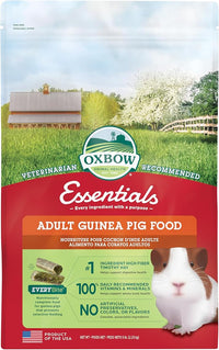 Oxbow Essentials Guinea Pig Food, Adult Guinea Pig, Made with Oxbow Timothy Hay, Pet Food Pellets with Vitamin C, Small Animal Pet Products, Made in USA, High Fiber, 5 lb. bag