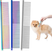 3 Pcs Stainless Steel Combs for Matted Hair - Grooming Clippers with Guide Combs for Removing Tangles and Knots in Long Haired Dogs and Cats