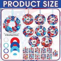 Hollowfly Thanksgiving paper wreath craft kits with gem stickers, ribbons and wool balls - view 24