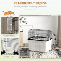 PawHut Hamster Cage, Gerbil Cage 2 Tier with Wheels, Deep Bottom, Ramp, Food Dish, Water Bottle, for Dwarf Hamster, Syrian Hamster, 57 x 43 x 57cm - Black