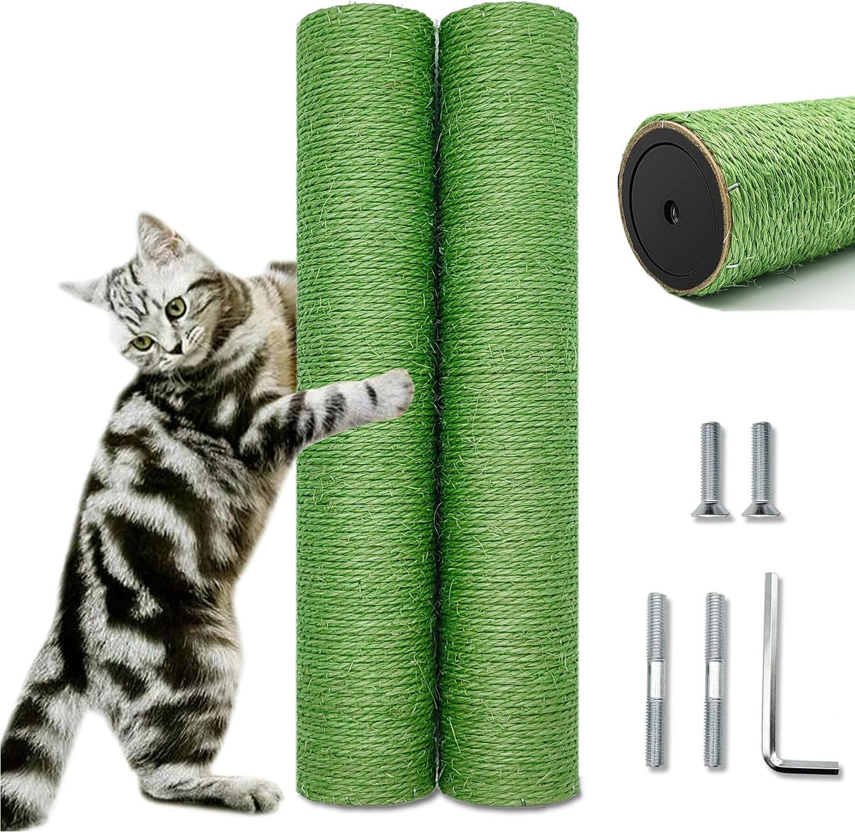 Cat Scratching Post Replacement Pole - M8*2poles / 40 cm / 15.71 in Green