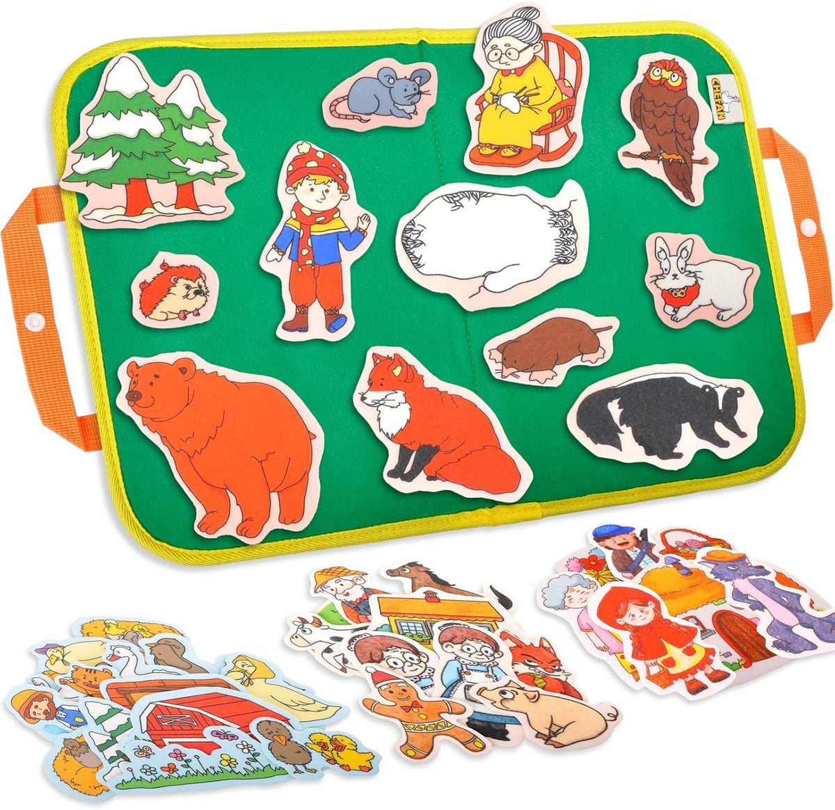 CHEFAN Felt Board for Toddlers, Felt Story Board - The Little Red Riding Hood &3 Other Stories