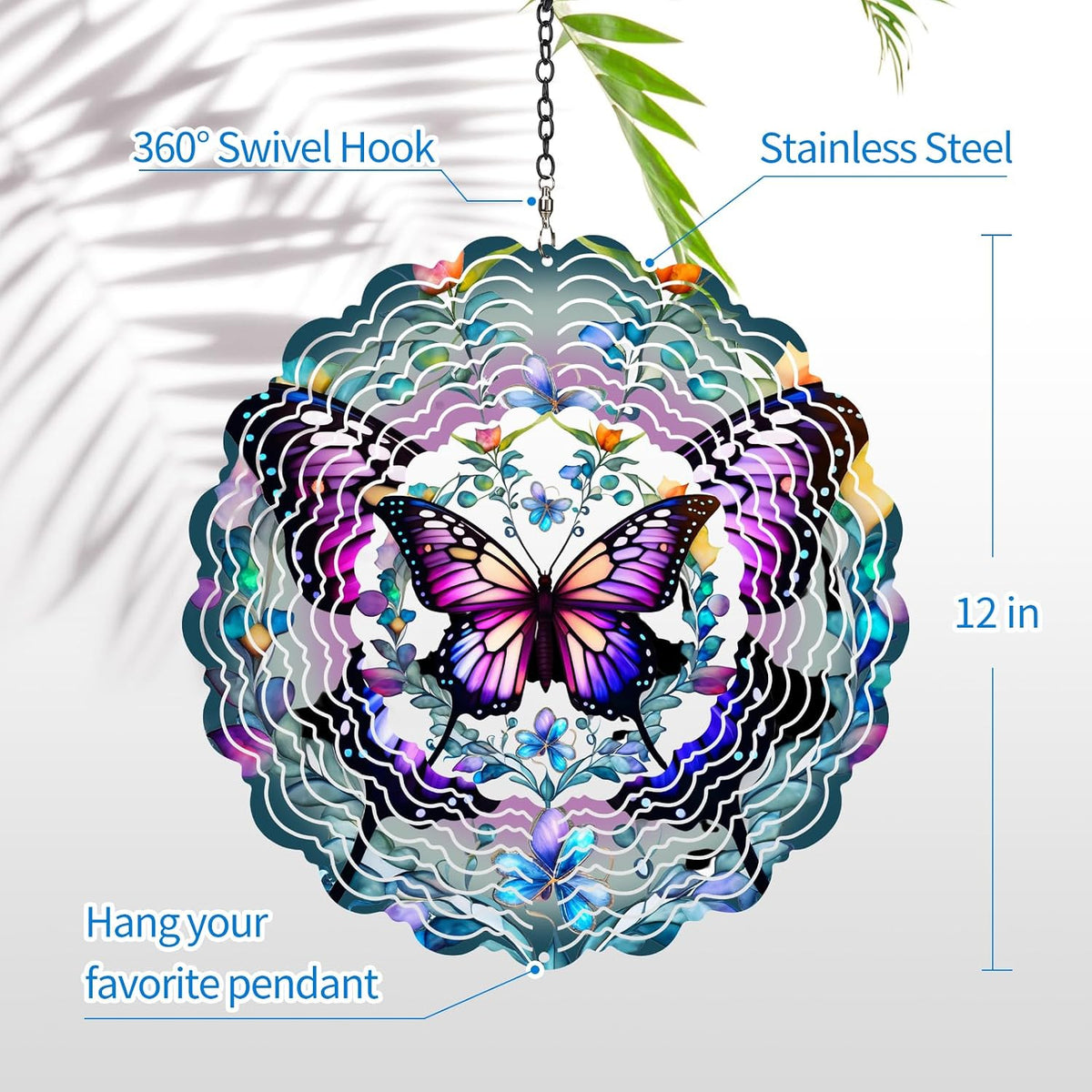 Cawalap Wind Spinners Outdoor Butterfly - Butterfly / 12 Inch - image 4