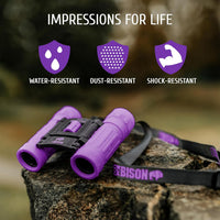 BeBison Binoculars for Kids, 8x21 High Resolution Real Optics - Purple - image 2