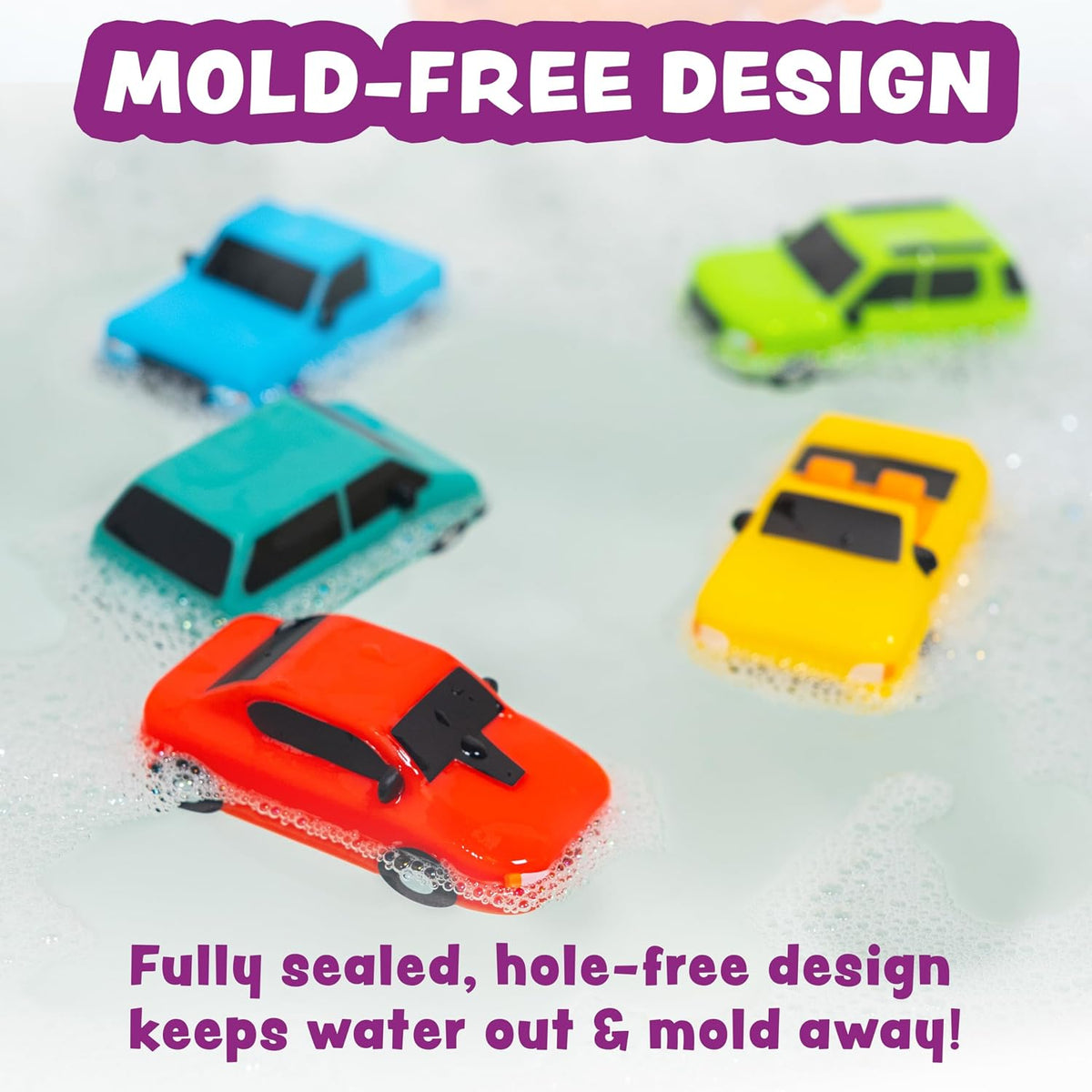 Tub Works Vehicles Bath Cars Mold Free Bath Toys, Sealed - Passenger Cars - 6pk - image 4
