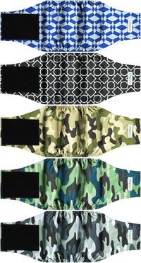 Langsprit Small Male Dog Diapers for Doggie Puppy - Camo Geometry / XX-Large / 5