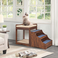 unipaws Pet Bunk Bed with Removable Step for Dog and Cat - Walnut / Medium - image 2