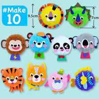 EZCRA pom pom craft kit with unicorn and animal pom poms, charms and felt stickers - view 6