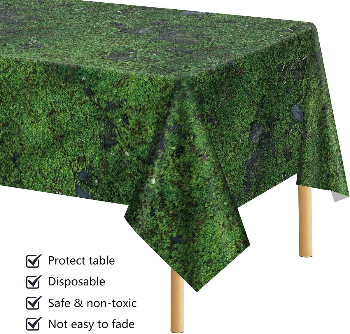 durony 2 Pieces Halloween Candy Corn Disposable Tablecloths 108 x 54 - 2 / Green Moss - image 4