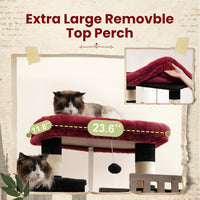 Maine Coon Cat Tree, Heavy Duty Cat Tower for 20 lbs+, GCT033G – Essentials for Cats - 68.5 inches / Black and red - image 3