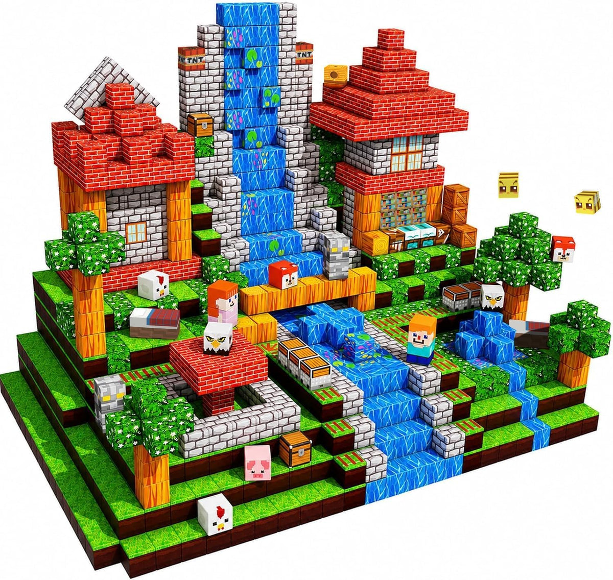 Annexfun 150PCS Magnetic Blocks, Magnetic Building Blocks - Grassland Home