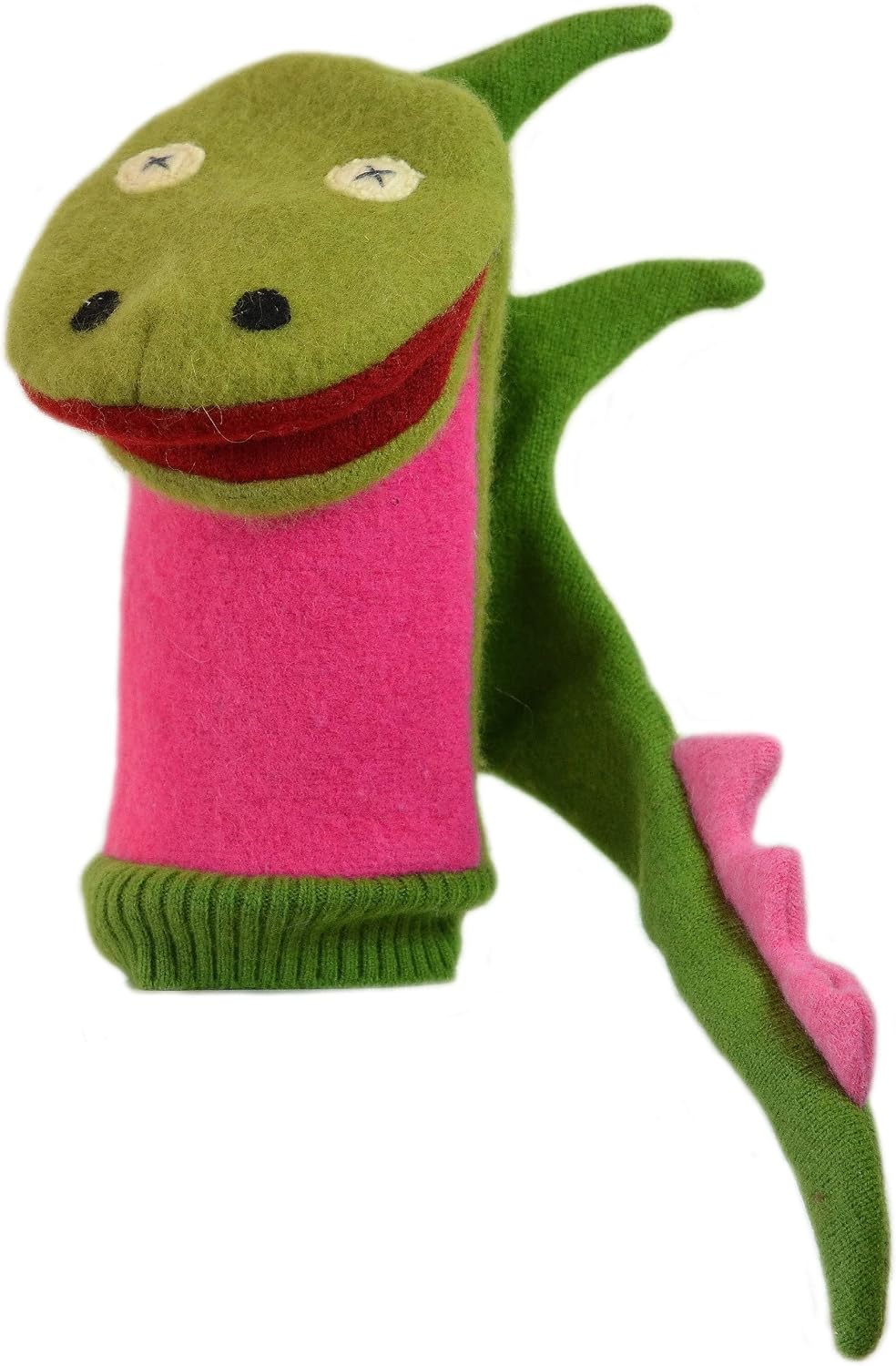 Cate and Levi reclaimed wool hand puppet, handmade dog in mixed colors, 12 inches - view 9