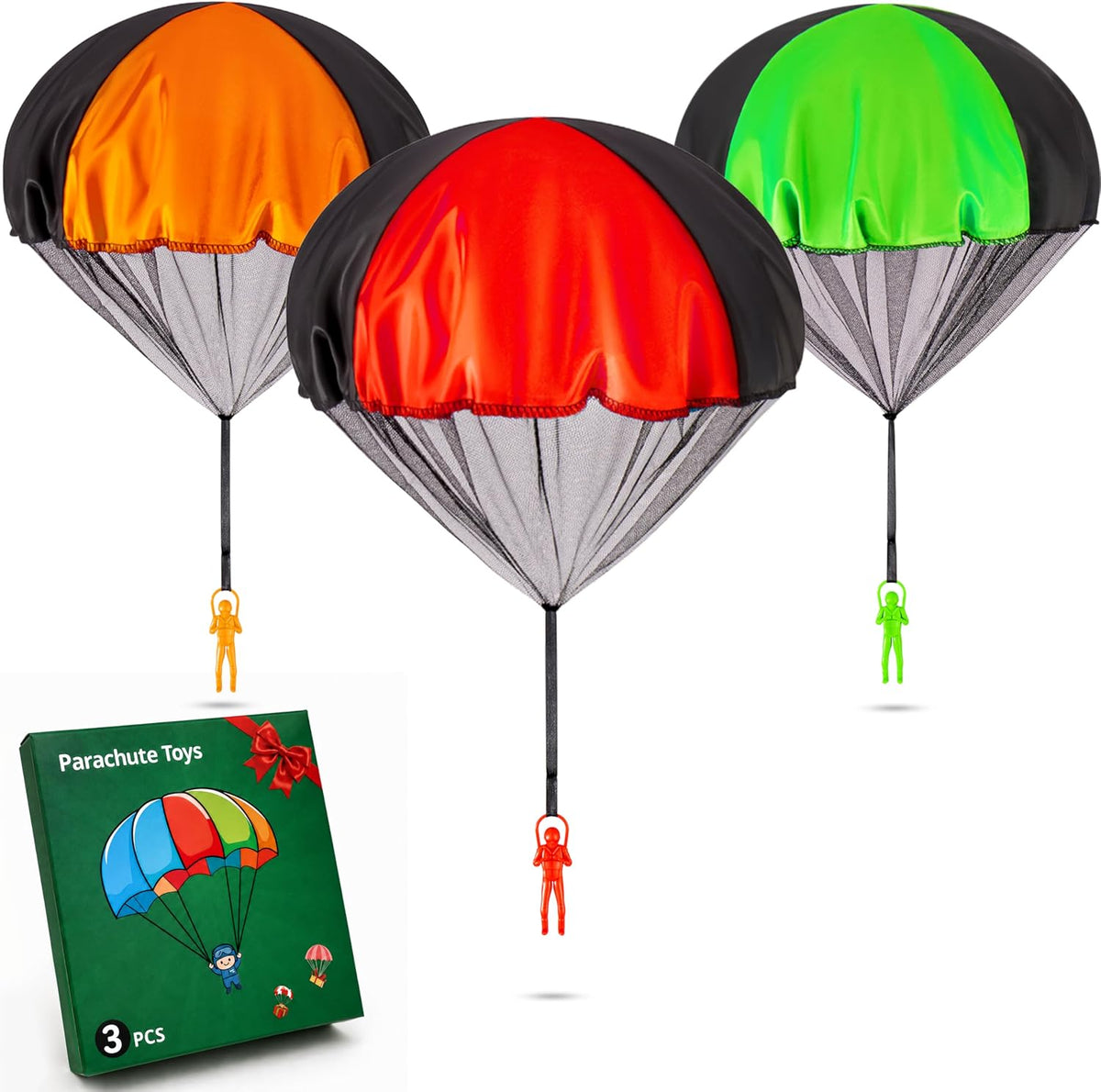 Yeeeasy Tangle-Free Parachute Toys for Kids Outdoor Flying Game - Gift 3Pcs