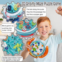 JRD&BS WINL blue 3D maze ball puzzle with clear acrylic shell and gear rings - view 6