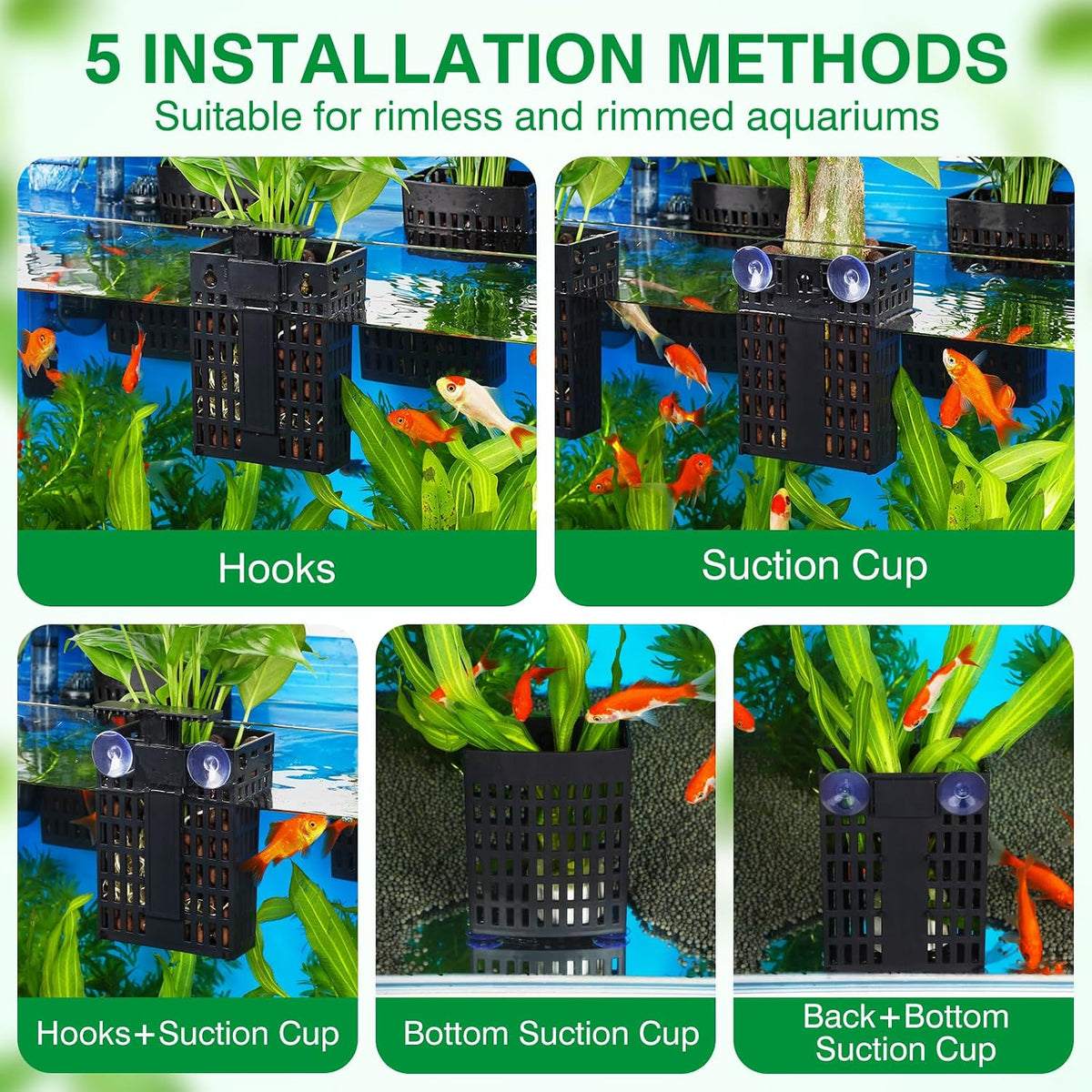 2026 Latest Upgraded Aquarium Plant Holder Adjustable Height - Black-2 Pack - image 4
