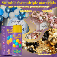 Balloon Shine Spray for Party : 15 oz Balloons Spray Silicone – Fun for Kids & Family - 4 Pack - image 2
