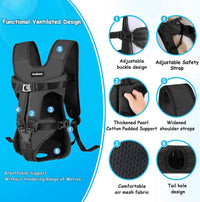 Pet Front Dog Carrier Backpacks, Adjustable Pet Backpack - Black / Large - image 2