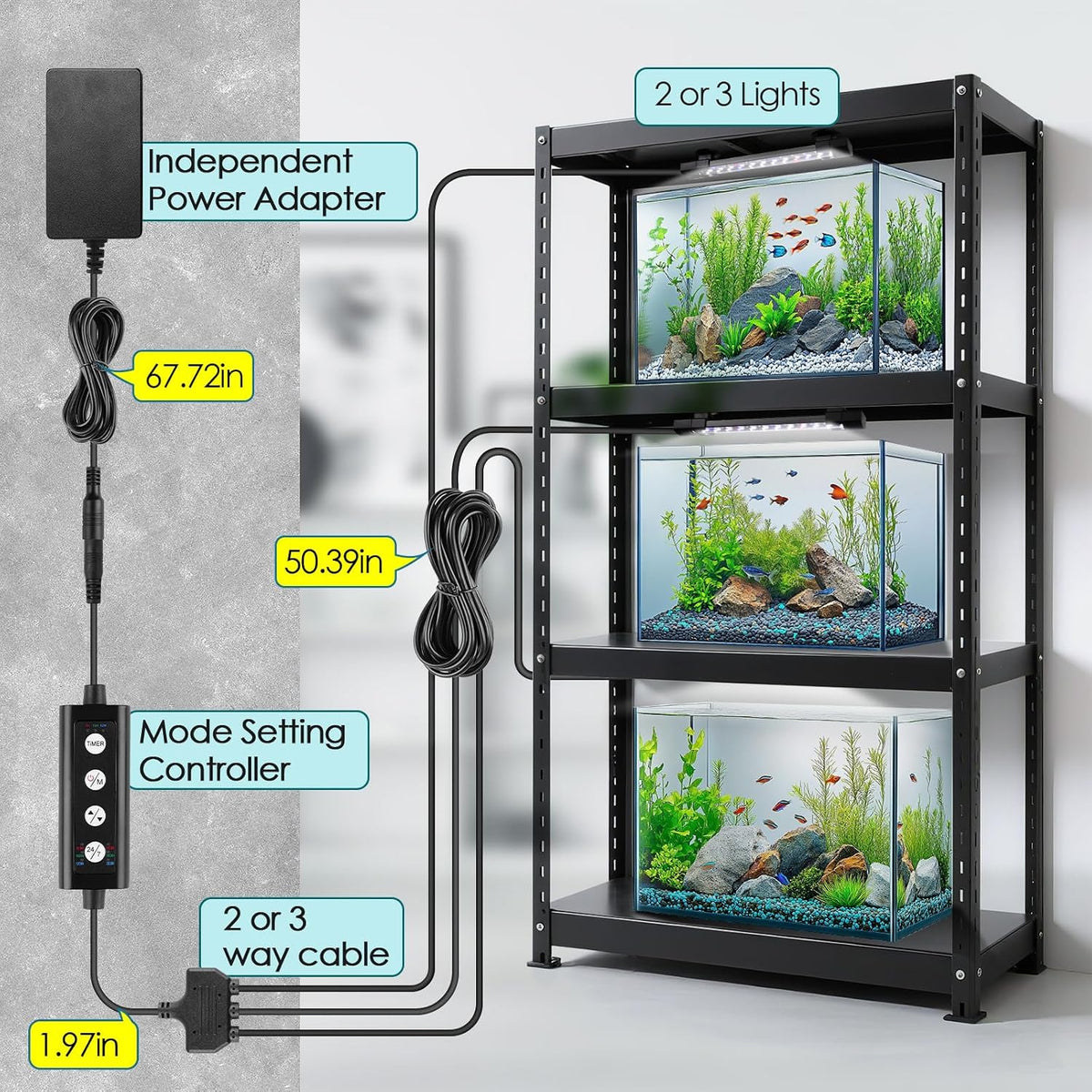 hygger Dual-Channel Controller Submersible Aquarium LED Light - 3 - image 4