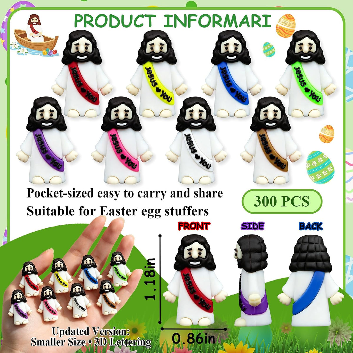 100 Pcs Mini Jesus Figures - 8 Color*300 - image 2
