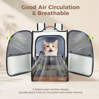 Lekereise Dog Carrier Backpack for Small Medium Dogs Cats up to 18 lbs - Beige / M-Mesh Window - image 3