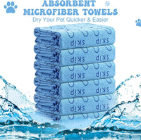 Peryiter 8 Pcs Dog Drying Towels Bulk 55'' x 28'' Pet Grooming - Blue - image 2