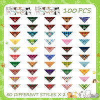Sweetude 100 Pcs Dog Bandanas Bulk Triangle Bibs Adjustable - Classic - image 2