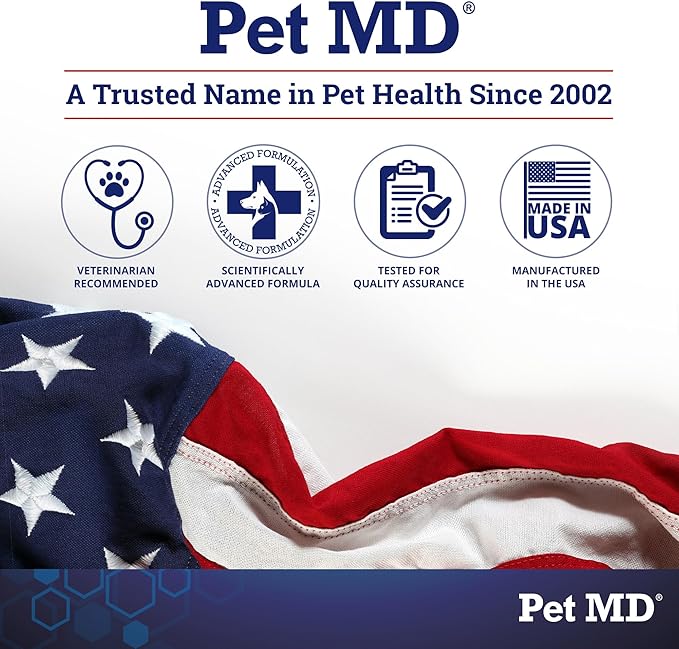 Pet MD Cat & Dog Ear Cleaner - Otic Ear Solution for Dogs - Pet Ear Cleaner - Cat Ear Cleaner Liquid - Cat & Dog Cleaning Supplies - Sugar Cookie Scent - 8 oz.