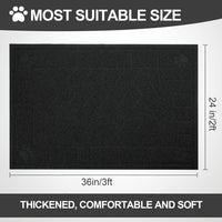Cat Litter Box Mat, 47" x 35" Large Waterproof Litter Trapping Mat – Daily Care for Cats - Black / X-Large（35" x 24" ) - image 2