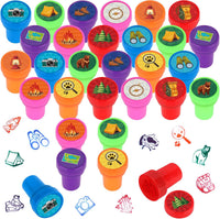 Hxezoc dog paw print stamps, 24 mini self-inking stampers in 8 bright colors