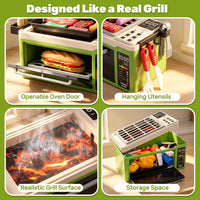 CUTE STONE Microwave Toys & Oven Playset with Cool Mist Spray Sound - Green - image 4