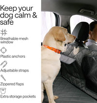 Truck Dog Seat Cover for Back Seat – Hard Bottom Hammock Holds 400lbs – Waterproof Pet Seat Protector for Large Dogs – Back Seat Extender Platform with Storage – Dog Car Seat Cover for Trucks SUV