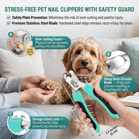 5 PCS Pet Grooming Kit, Dog Brush & Dematting Rake for Long Hair – Essentials for Cats - Green 5pc - image 4