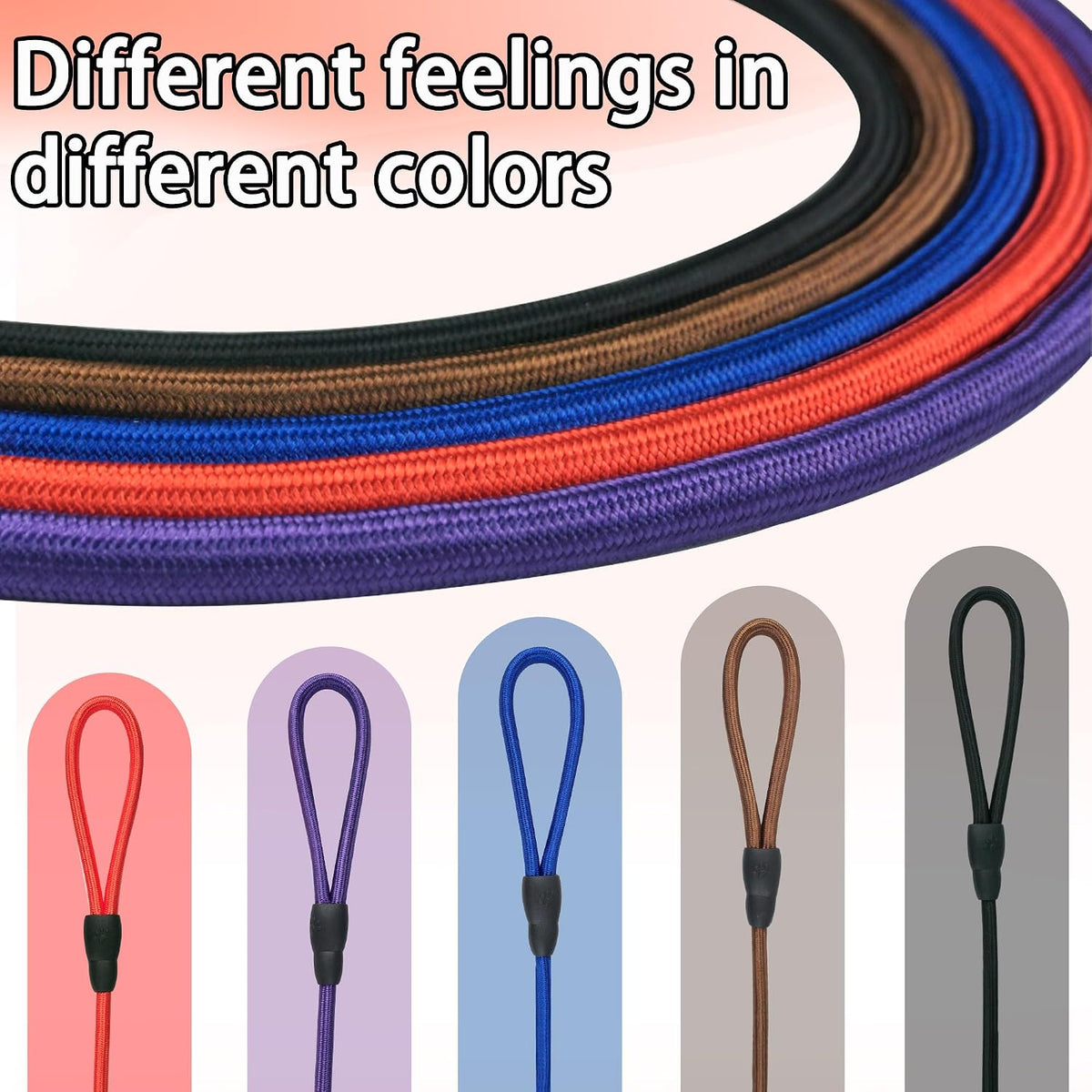 FOVRLZSE 5-Pack Dog Slip Leashes 4.6FT Nylon Training Lead - Classic Hue - image 3