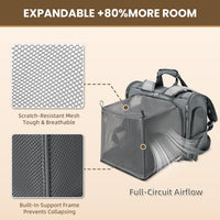 Expandable Large Cat Carrier Backpack, Supports up to – Essentials for Dogs - 16.5"L x 9.0"W x 13.4"H / Dark Grey - image 3