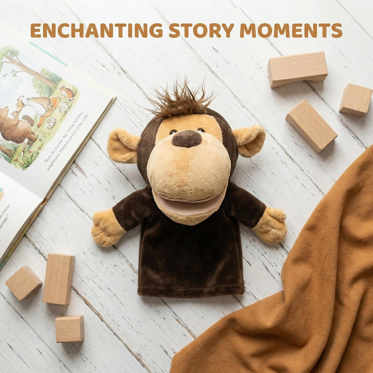 Animal Hand Puppets for Kids - New Monkey - image 3