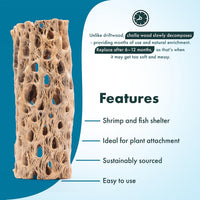 Natural Cholla Wood, Driftwood for Aquariums, Air Plant Base - Tunnel / 4 Inch, 1pc - image 3