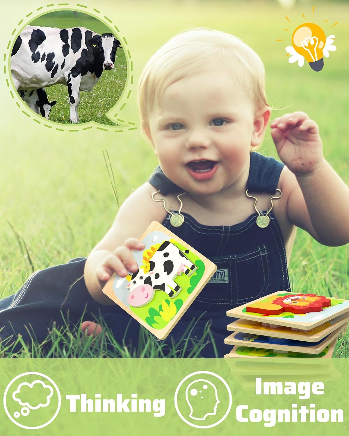 Benresive Wooden Toddler Puzzles - 6 PCS - image 3
