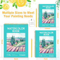 Watercolor Paper Pad, 5.5"x8.5”, Spiral, Bound with Tear - Teal / 5.5" x 8.5" Spiral Bound (pack of 10) - image 4