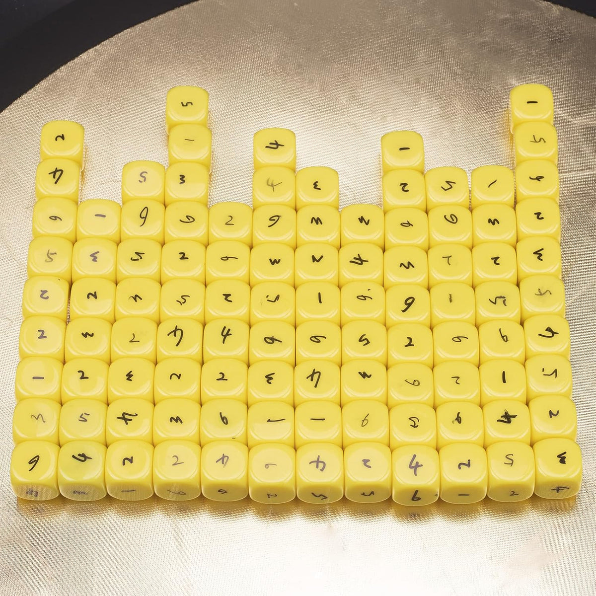 22MM Rounded Blank Six Sided Dice Lianshi Teaching Created Sesources - 100Pcs / Yellow - image 2